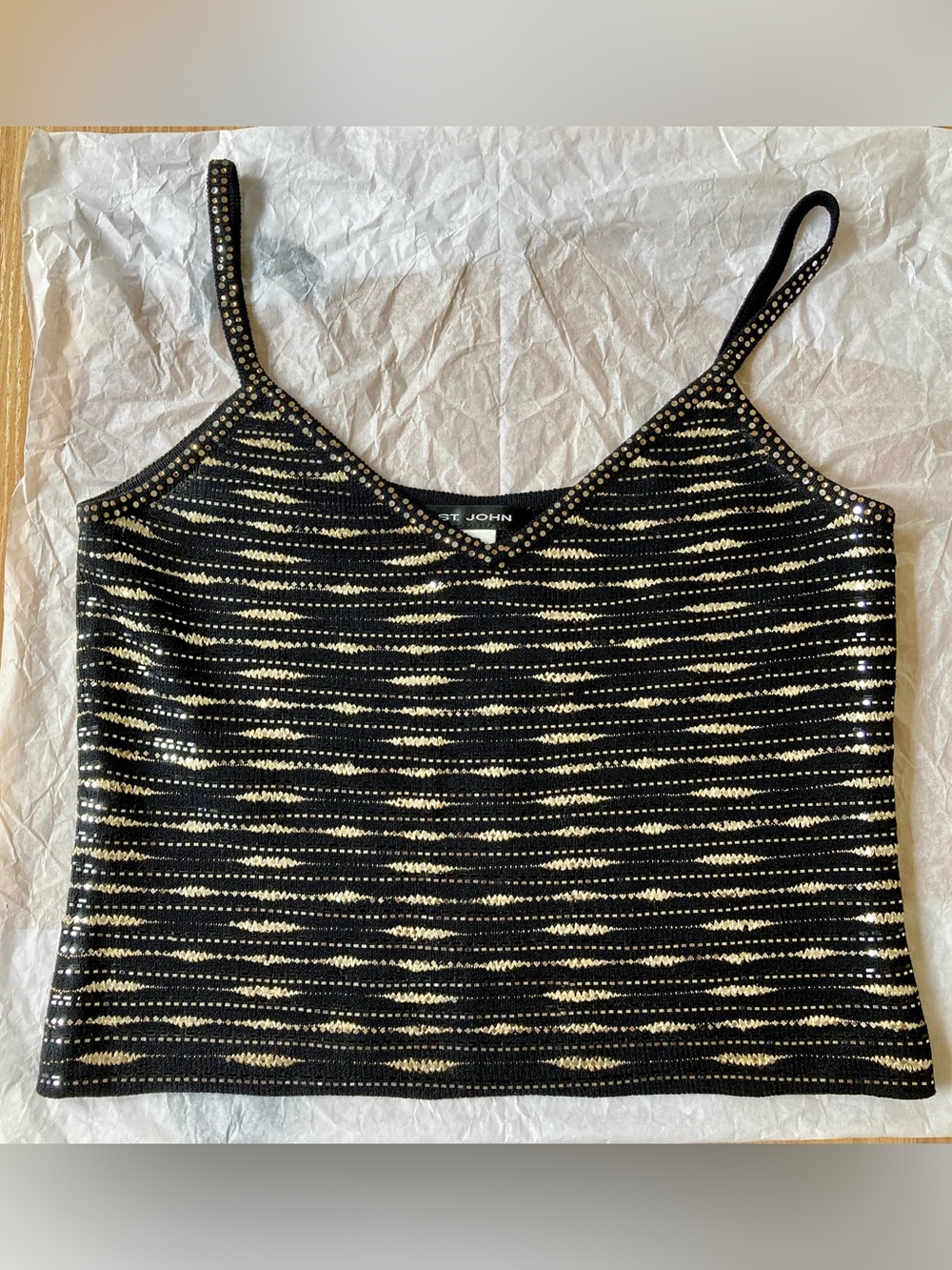 Petite St. John Knit Sequin Camisole